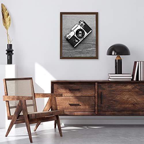 Image of Americanflat 16x20 Poster Frame - Walnut Engineered Wood with Polished Plexiglass - Wide Picture Frame for Vertical or Horizontal Wall Display - Epic Collection - Walnut