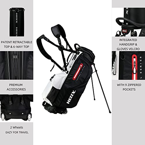 HELIX Retractable Golf Stand Bag with Wheels