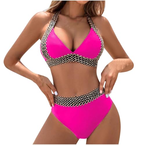 Women Two Piece Bathing Suit Sexy Swimwear Push Up Bikini Set Halter Swimsuit Full Coverage Padded 2 Piece Swimsuits