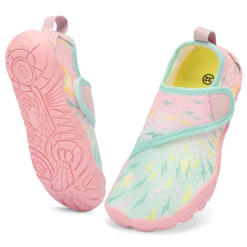 Image of Kids Water Shoes Boys Girls - Wide Toe Box Quick Dry Barefoot Shoes Breathable Non Slip Aqua Athletic Sneakers for Swim Beach Pool Kayak Hiking Sand Walking Travel Essentials (Little Kid /Big Kid)