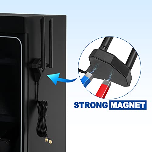 Image of Eightwood Dual Band WiFi Antenna 2.4GHz 5GHz RP-SMA WiFi Antennae with 6.5ft Extension Cable for PC Desktop Computer PCI PCIe WiFi Bluetooth Card Wireless Network Router
