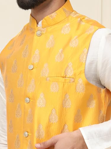 Image of SOJANYA (Since 1958 Men's Silk Blend Kurta Pyjama With Nehrujacket Set