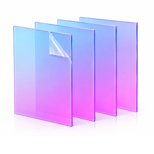Image of 4Pack 8X12 Iridescent Acrylic Sheets for DIY Art Projects, Crafting Projects, Display Project, Signs, Painting