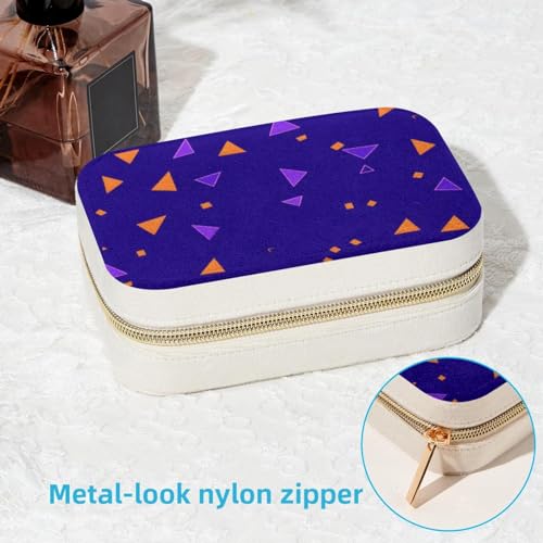 Boîte à bijoux violette géométrique et spacieuse pour bagues et colliers