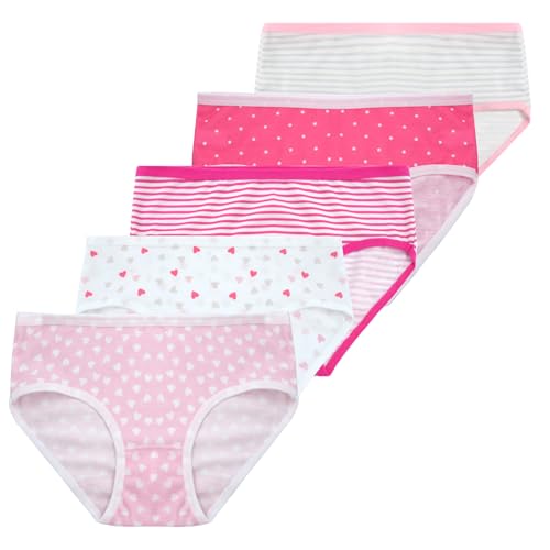 Panegy Teen Girls Patterned Briefs Mid Waist Soft Underwear Breathable Knickers 5 Pack 8-14 Years