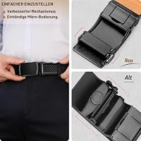 BULLIANT Gürtel Herren, Gürtel Ratsche Ledergürtel Automatikschließe für Herren Anzug Business Kleidung,Breit 35mm,Größe Angepasst(Schwarz-160cm/48-56" taille verstellbar) – Ansicht 5