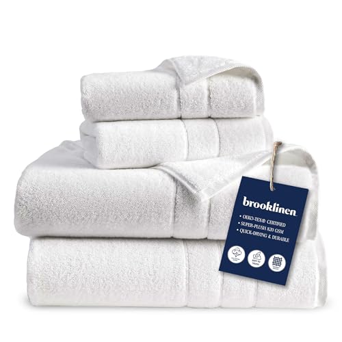 Brooklinen Super-Plush Turkish Cotton Bath Sheets Set of 2 Cotton, 820 GSM, Highly Absorbent, Machine Washable, Perfect for Home & Bathroom (40