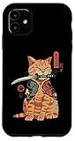 iPhone 11 Asian Japan Samurai Tattooed Katana Cat Geek Vintage Retro Case