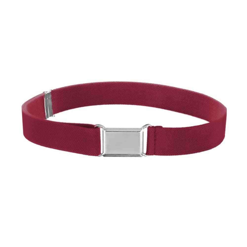 Wannge Boys Burgundy Kids Buckle Belt Kid Adjustable Elastic Belt Stretch Belt For Children Girls