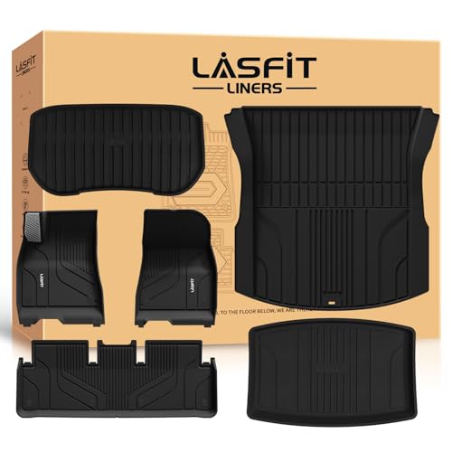 LASFIT Premium Extra Thick Floor Mats for Tesla Model 3 Highland 2024 2025 2026 Custom Fit TPE All Weather Model 3 Interior Accessories Cargo Liner Front Rear Trunk Mat Full Set Car Mats 6 PCS