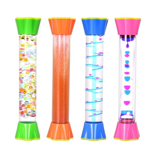 Sensory Tubes 4 Pack - Liquid Motion Bubbler Toy for Kids & Adult...