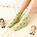 byepica Women'S Slipper Socks 5 Pairs, Fuzzy Winter Socks, Fruit Pattern Crew Socks, Fashion Socks
