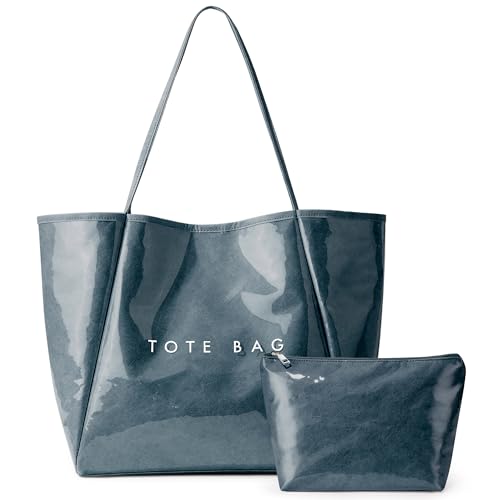 Image of KALIDI PVC Tote Women Weekender Bag Large Shopper Handbag Oversize Shoulder Travel Purse