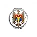 Moldova Europe National Emblem Hand Compact Mirror Round Portable Pocket Glass