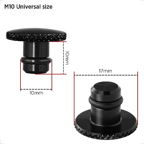 Evermotor M10 Motorcycle Mirror Hole Plugs Universal 2Pcs 6065-T6 CNC Aluminum Anodic Oxidation Motorcycle Blind Plug Covering Screws Thread Blanking Hole Plugs Hole Caps with Embossing - Thumbnail 5
