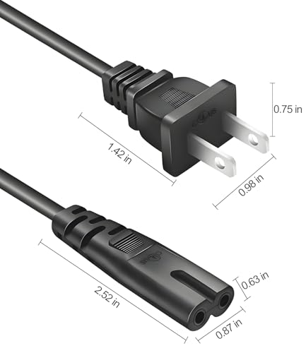 Image of AC Power Cord for Xbox One X /S, Xbox Series S /X, PS5 /PS4 /PS3 Slim Power Cable Replacement 3 Feet
