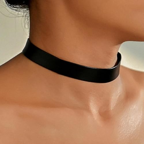 JAKAWIN Black Leather Choker Necklace for Women3