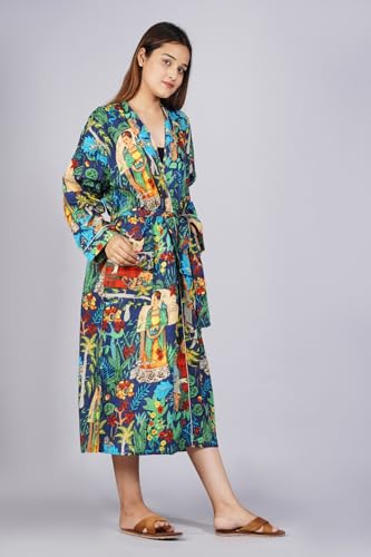 Image of Cotton Women Stylish Printed Kimono, Bath Robe,Night Wear Suit,Swim Wear, Night Dress, Beach Wear