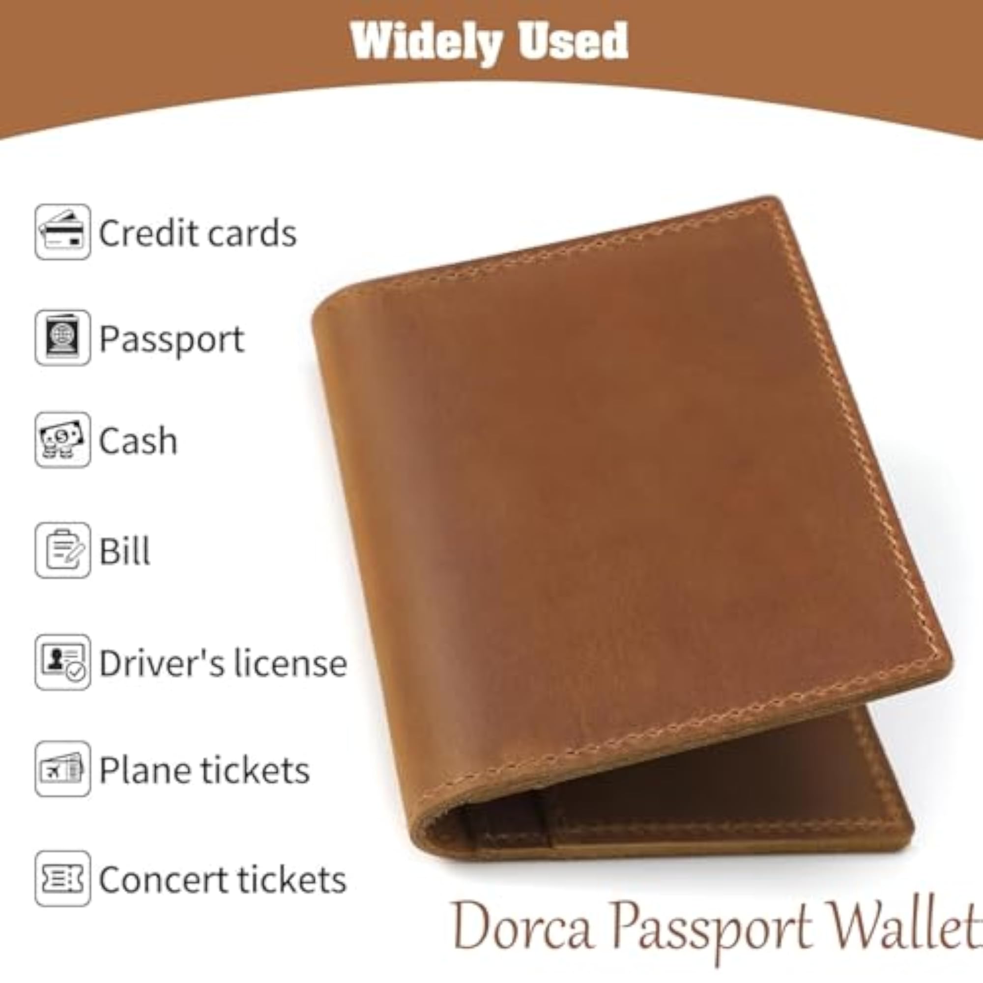Genuine Leather Passport Holder Wallet Cover, Men & Women