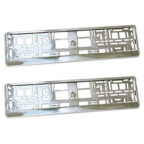 2x SUPER CHROME effect Number Plate Surrounds Holder Frame ABS PC plastic Cover