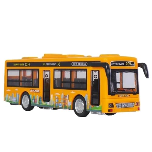 Image of Plastic School Bus Toy Alloy for Kids Light Music Open Door Collection Friction Toys for Boy Kids