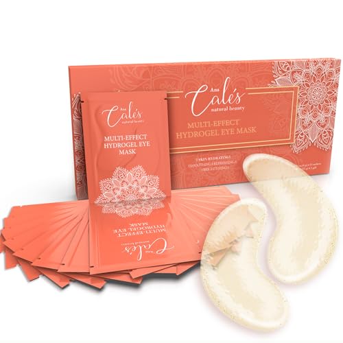 Ana Calés Hydrogel Under Eye Patches with Hyaluronic Acid – Hydrating & Smoothing Collagen Eye Masks for a Fresh, Well-Rested Look – Non-Slip Clear Eye Pads for Men & Women (15 Pairs)