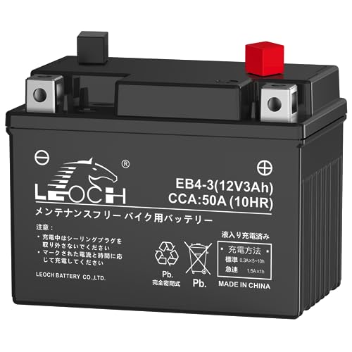Amazon | LEOCH YTX4L-BS/YT4L-BS互換 EB4-3 12V 3Ah バイク