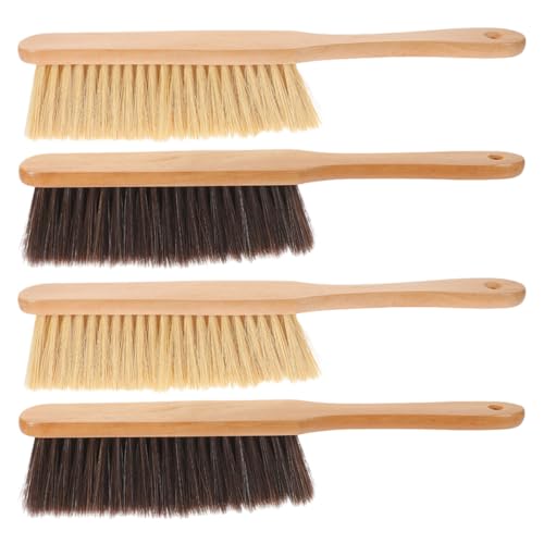 BAZEITFLOW 4 pezzi Spazzole Mano con Manico per Pulizia Delicata Mobili Letti Divani e Pavimenti Setole Morbide Antigraffio per Versatile