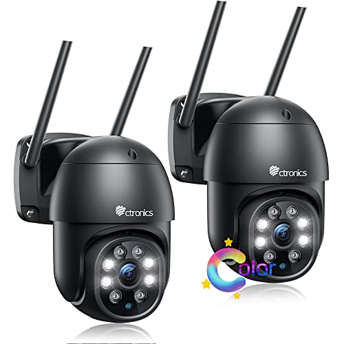 Ctronics 防犯カメラ 屋外 2個セット 自動追尾 スマホ・PC遠隔操作 AI検知...