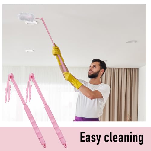 Image of Colingmill 4 Pack Replacement Duster Handles, 3 Ft Extendable, Pink