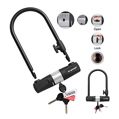 image for in-gauge Bike U Lock with Cable Heavy Duty Bicycle U-Lock,14mm Shackle