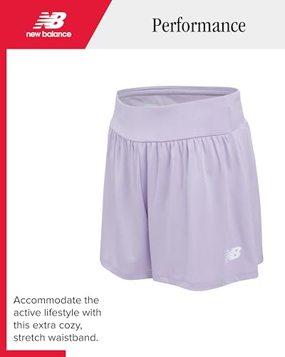 Image of New Balance Girls Athletic Skort Set - 2 Piece Active Short Sleeve Girls Shirts & Tennis Scooter Skirt Clothing Set