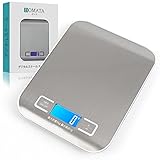 BOMATA はかり デジタル 1g単位 5kg 地域設定機能付き コンパクト 薄い 風袋引 mlモード付き テンレス鋼 計量器 キッチン スケール 測り （料理 小型ペット 軽小物です ） BS2012B 白い