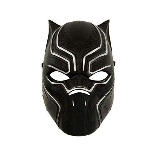 Máscara de látex con sobrecarga de Pantera Negra Capitán América, Guerra Civil para Hombres (Color: Negro)