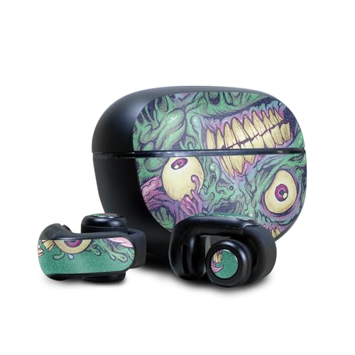 Image of Glossy Glitter Skin Compatible with Bose Ultra Open Earbuds - Eyes and Teeth - Premium 3M Vinyl Protective Wrap Decal Cover - Easy to Apply | Crafted in The USA by MightySkins