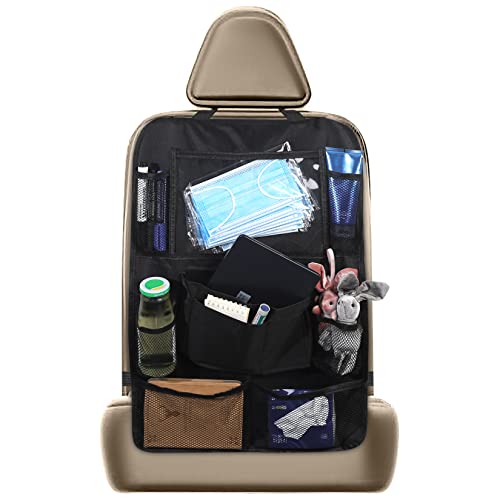 WELHAEPI Auto Rückenlehnenschutz, Auto Rücksitz Organizer, wasserdichter Auto Rücksitzschoner Organizer mit Taschen, Tablet Halter für Kinder, Snacks, Getränke, Spielzeug, Reisen, Wohnmobil-Zubehör Cover