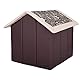 HobbyDog Hundehaus Hundehütte für mittelgroße Hunde - Katzenhaus, Katzenhöhle - mit herausnehmbarem Dach - Tierhaus für Katzen und Hunde für Drinnen/Indoor 76 x 72 x 74 cm [XXXL] Braun mit Text