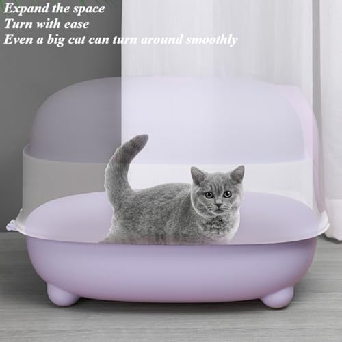 Arenero Cerrado Extra Grande para Gatos Azul miniatura 3