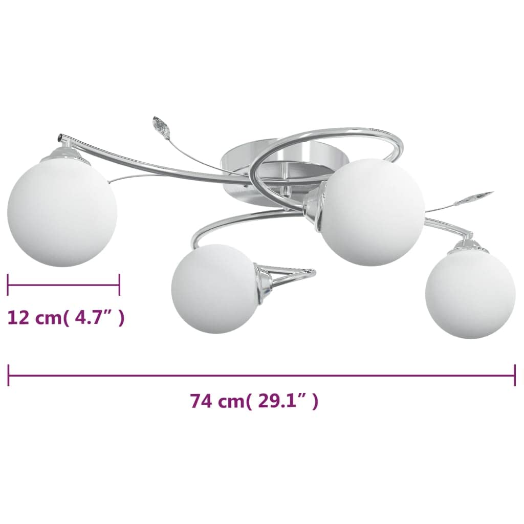 Deckenleuchte Mit Runden Glasschirmen Für 4 G9 Led-Leuchtmittel
