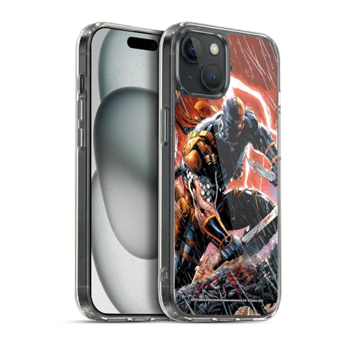 Funda iPhone 15 Plus de gel flexible evita arañazos diarios con diseño ligero de Deathstroke
