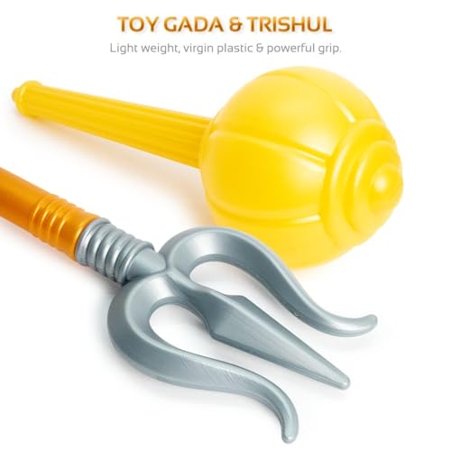 Image of RATNA'S Toy Trishul and Gada 2in1 Combo Set, Lightweight Plastic Religious Play Props, Pretend Play Toys for Kids