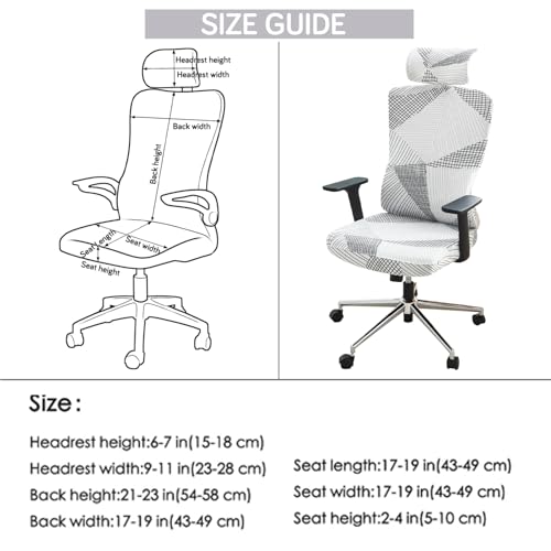 Add HOKIPO Elira Chair Cover, Snow White Snow White Black Geometry - Image 6