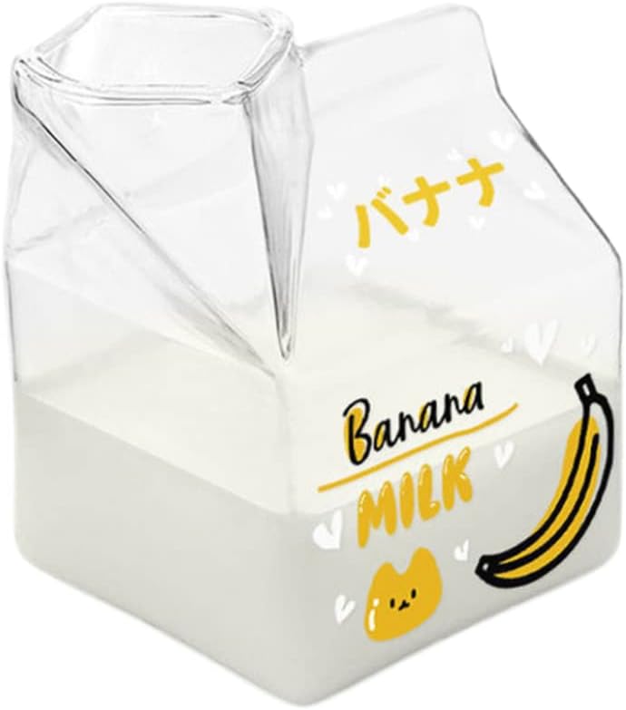 Glass Milk Carton, Clear Mini Creamer Container Creamer