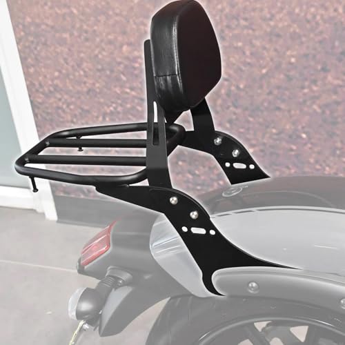 Porte-bagages sissy bar Vulcan S en acier renforcé finition noir mat premium
