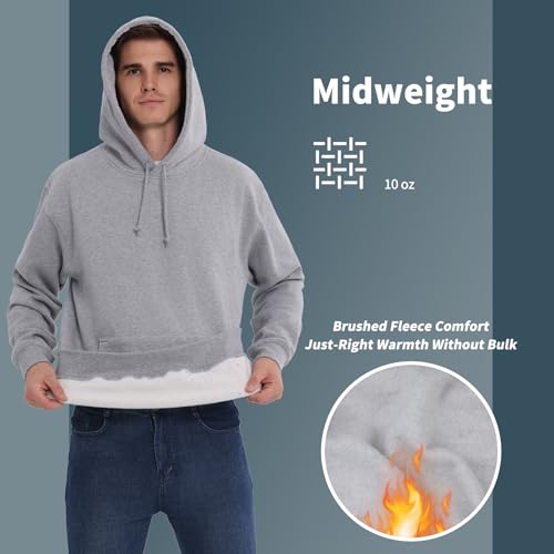 Solid Color Hoodie – 10oz Fleece Sweatshirt for Men, Soft & Durable Fabric with Stretch Cuffs and Hem2