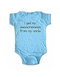 i get My Awesomeness from My Uncle - Funny Baby Clothing Bodysuit (Newborn, Light Blue)