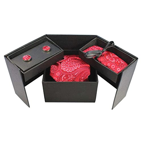 Set de corbata formal para hombre con pañuelo y gemelos