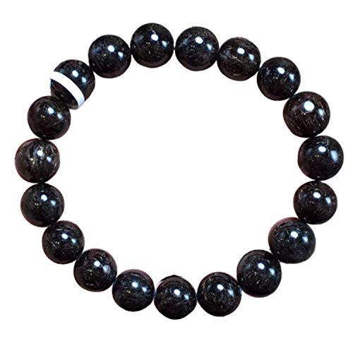 Bracelet en quartz rutilé noir naturel 10mm pour homme et femme