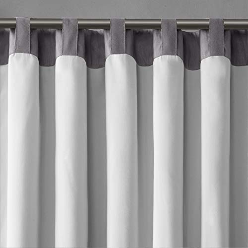 Madison Park Andora Embroidered-Rod Pocket Valance, Tree Small Faux Silk Valances for Window 50" x 18", Grey - Image 4