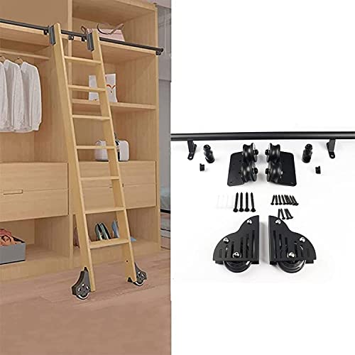 Kit rouleaux coulissants bibliothèque avec roues au sol pour rail mobile